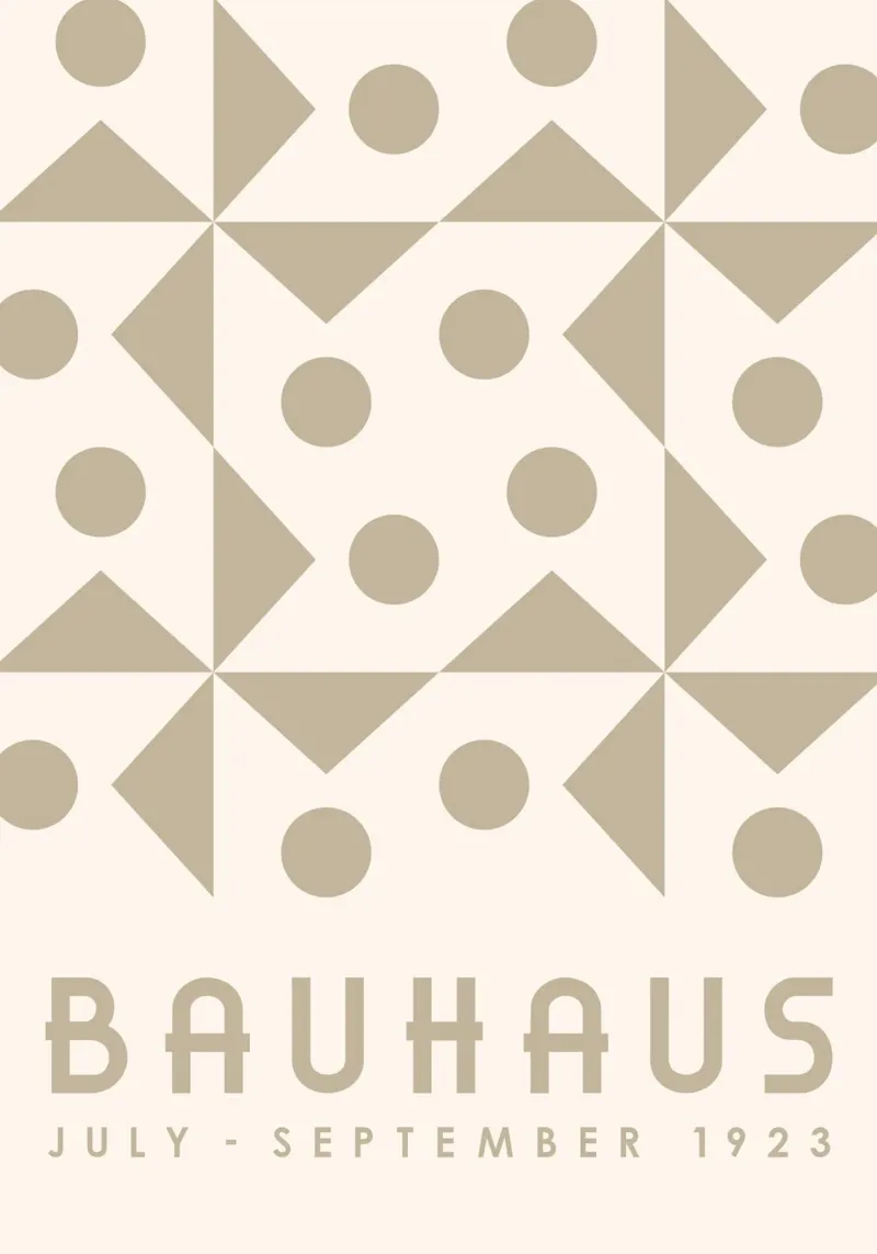 Bauhaus Forme geometriche Neutro Beige Stampa minimalista carta hahnemühle da Grungeo