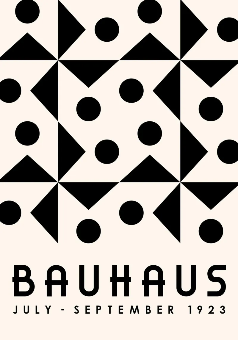 Bauhaus Forme geometriche bianco nero Minimalismo Op Art alluminio dibond da Grungeo