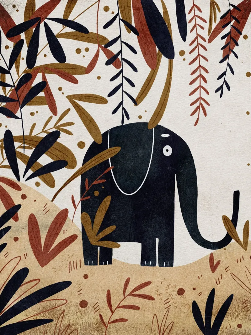 Nelli Suneli - Elephant in the Jungle alu-dibond by The Artcircle