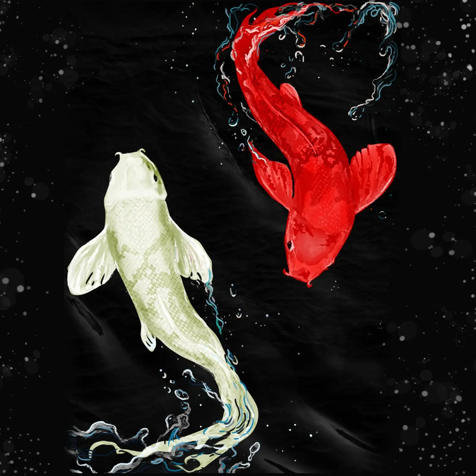 Pesci Koi poster con telaio in plastica da Eva Nev