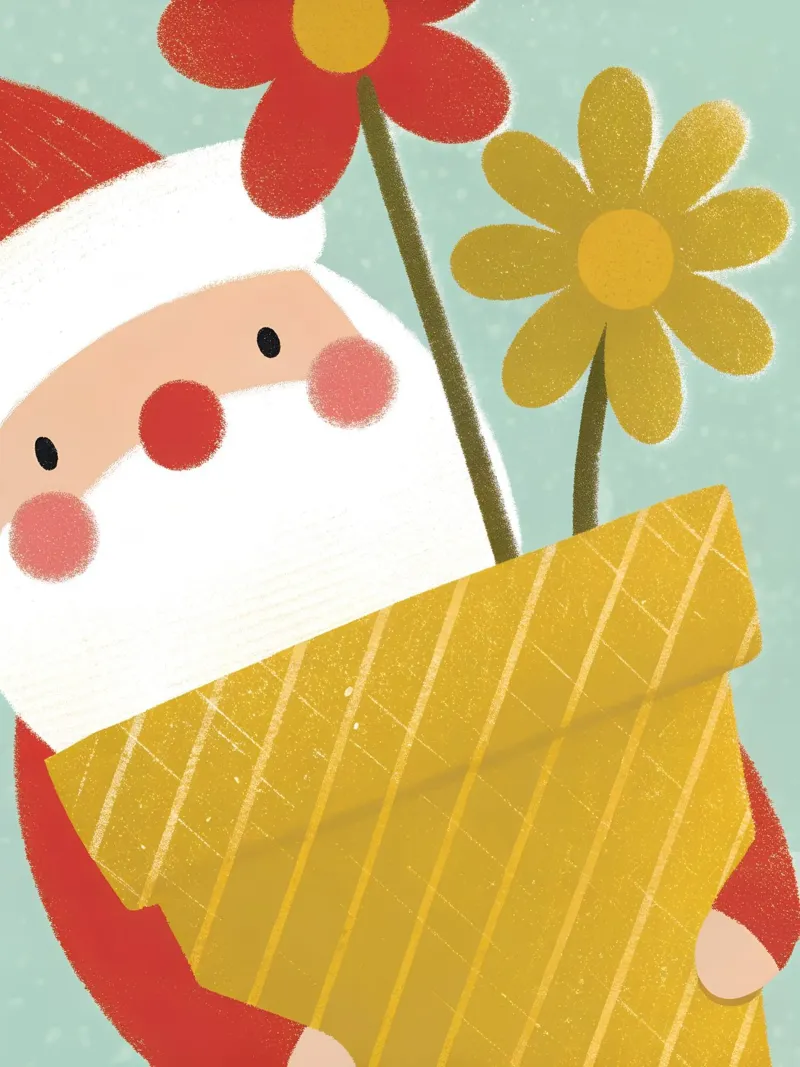 Babbo Natale e i fiori alluminio dibond da LOYAL SHOP