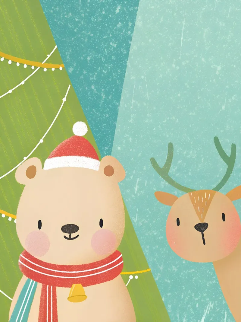 Orso e cervo di Natale alluminio dibond da LOYAL SHOP