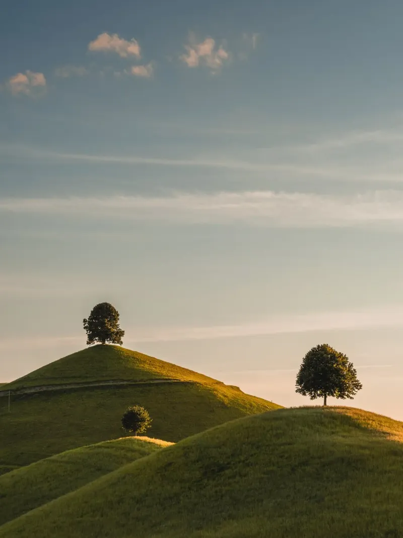 Three Sunset Hills poster by Marcel Bisig