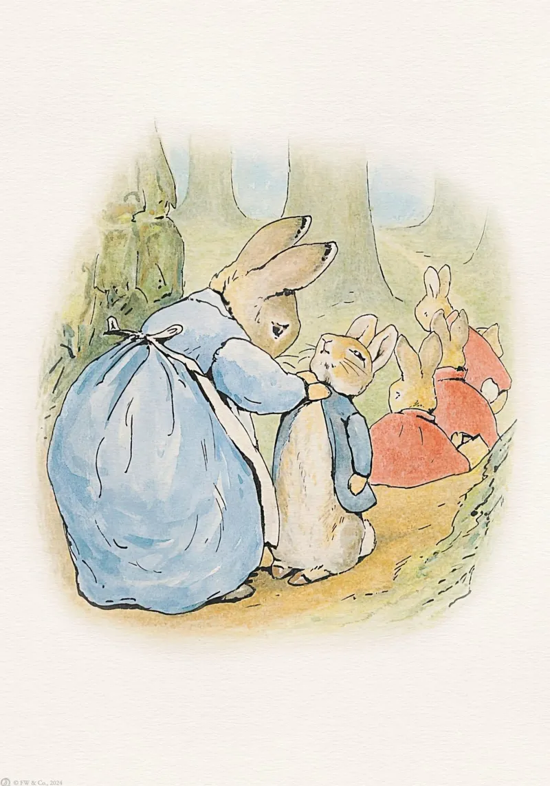 Peter Rabbit e i suoi amici n. 3 poster con telaio in legno da Panait Ivascu