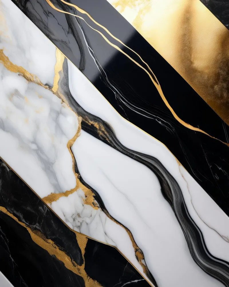 Marble print - Black & White #7 canvas by Hightown Design