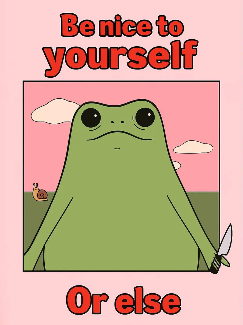 Sei nett zu dir selbst, sonst gibt es einen lustigen Frosch Hahnemühle von Toolee