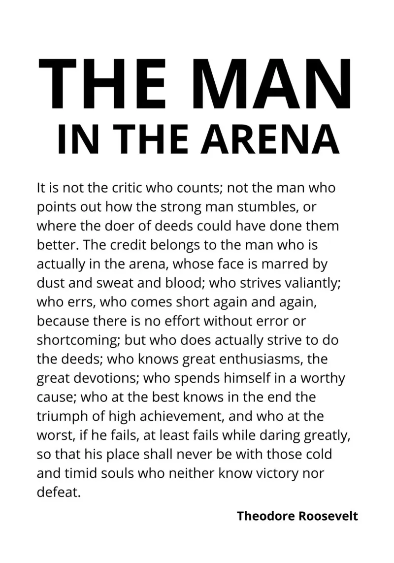 The Man in the Arena Quote pannello forex da vintageshop