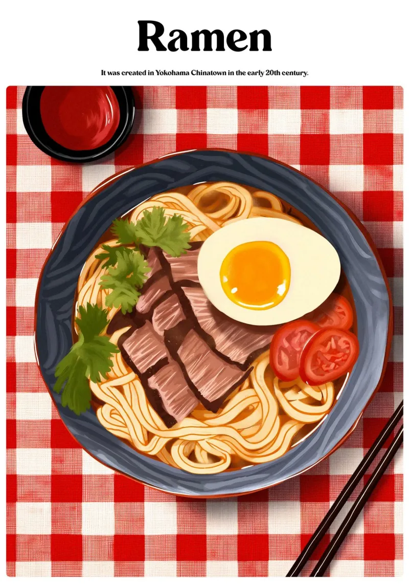 Boho Poster Club 3 Ramen poster con telaio in plastica da Boho Print Collection