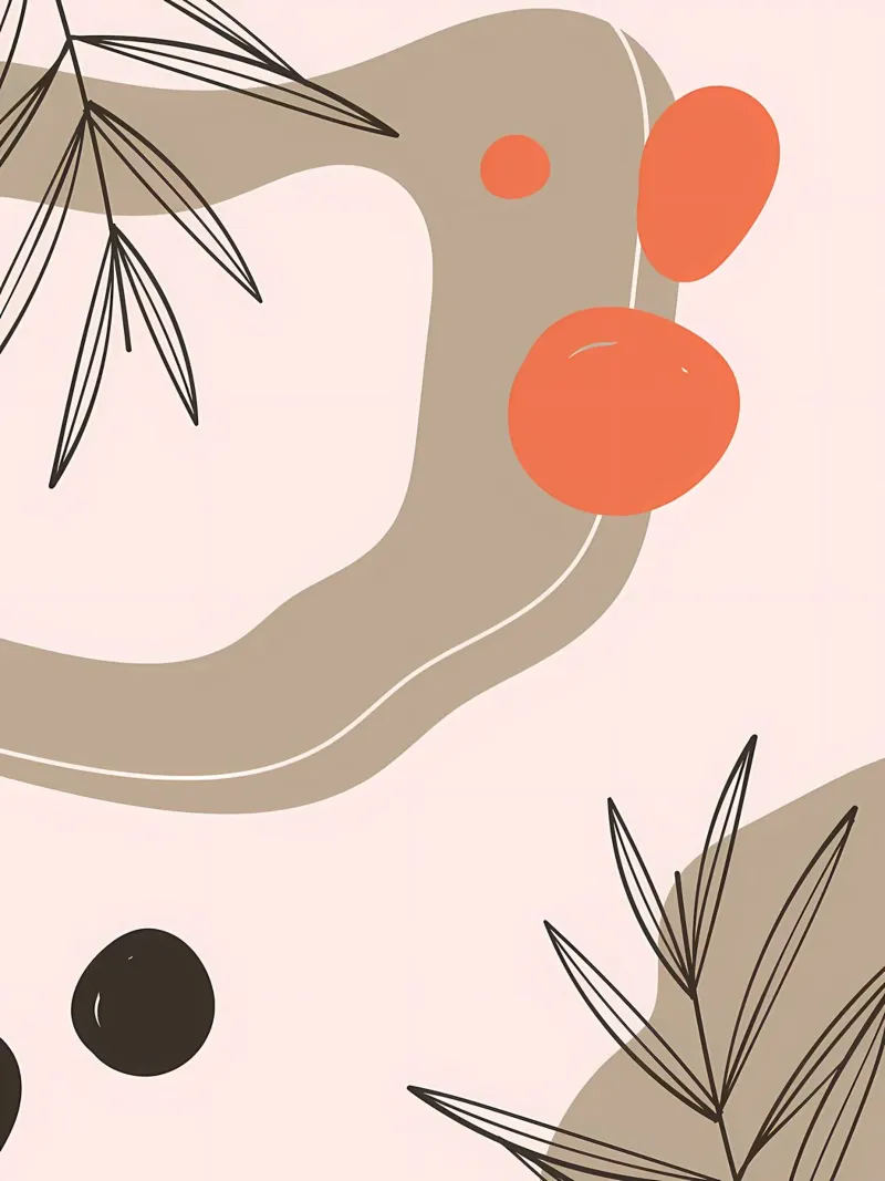 Forme geometriche con foglia tela da Locquinn Fuller