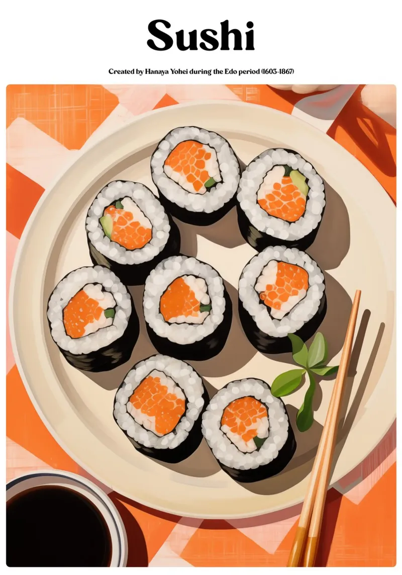Boho Poster Club 3 Sushi pellicola backlit da Boho Print Collection