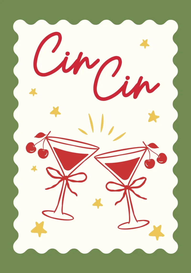 Merry Cin Cin carta hahnemühle da PurePeachChristmas