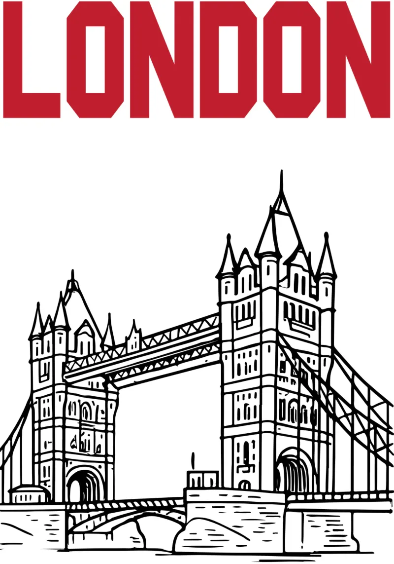 Vettore di viaggio della città di Londra carta hahnemühle da Margoo