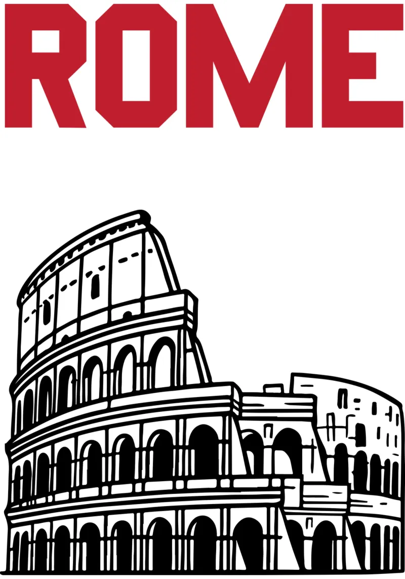 Vettore di viaggio della città di Roma carta hahnemühle da Margoo