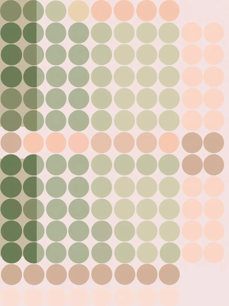 Fading circles | Estudio de color en rosa oscuro y oliva placa de forex de Autofocus