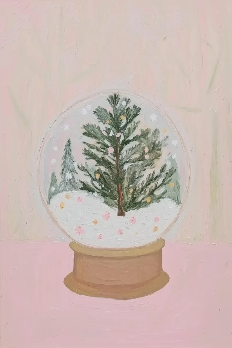 Globo di neve con albero di Natale plexiglass da Little Lila