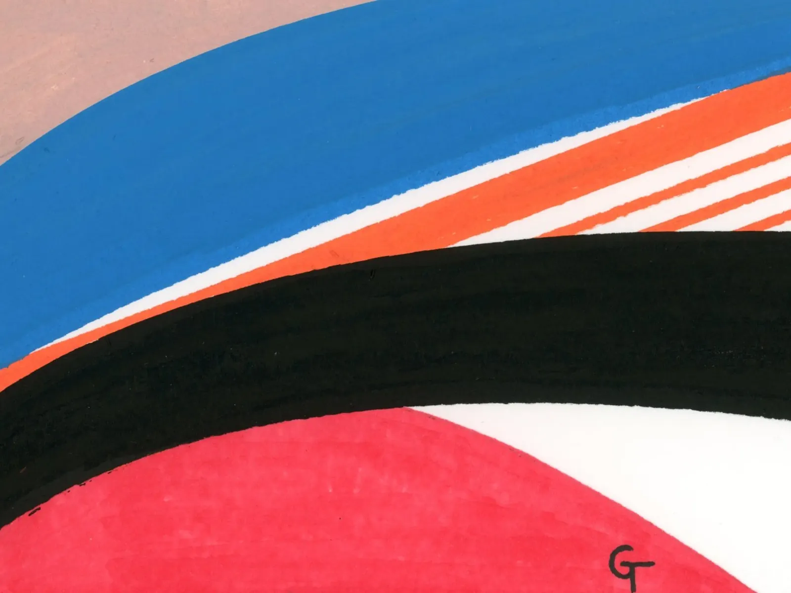 Colourful landscape poster con telaio in alluminio da gtobonart