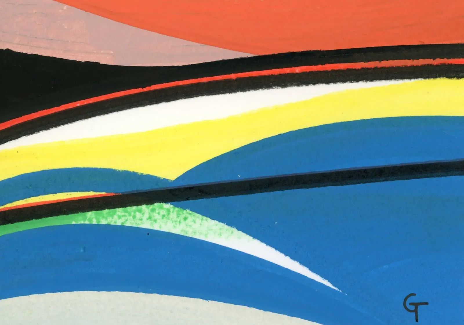 Colourful lanscape 2 poster con telaio in legno da gtobonart