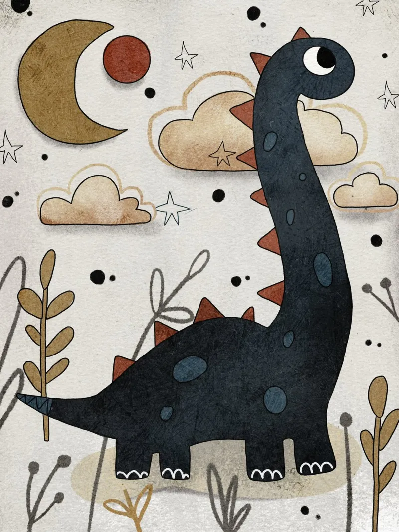 Nelli Suneli - Longneck Dino poster by The Artcircle
