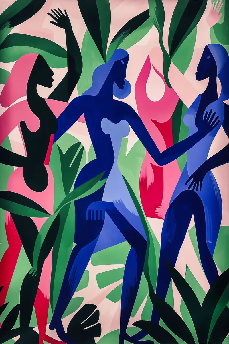 Giungla d'amore | Donne cubiste danzanti carta hahnemühle da Autofocus