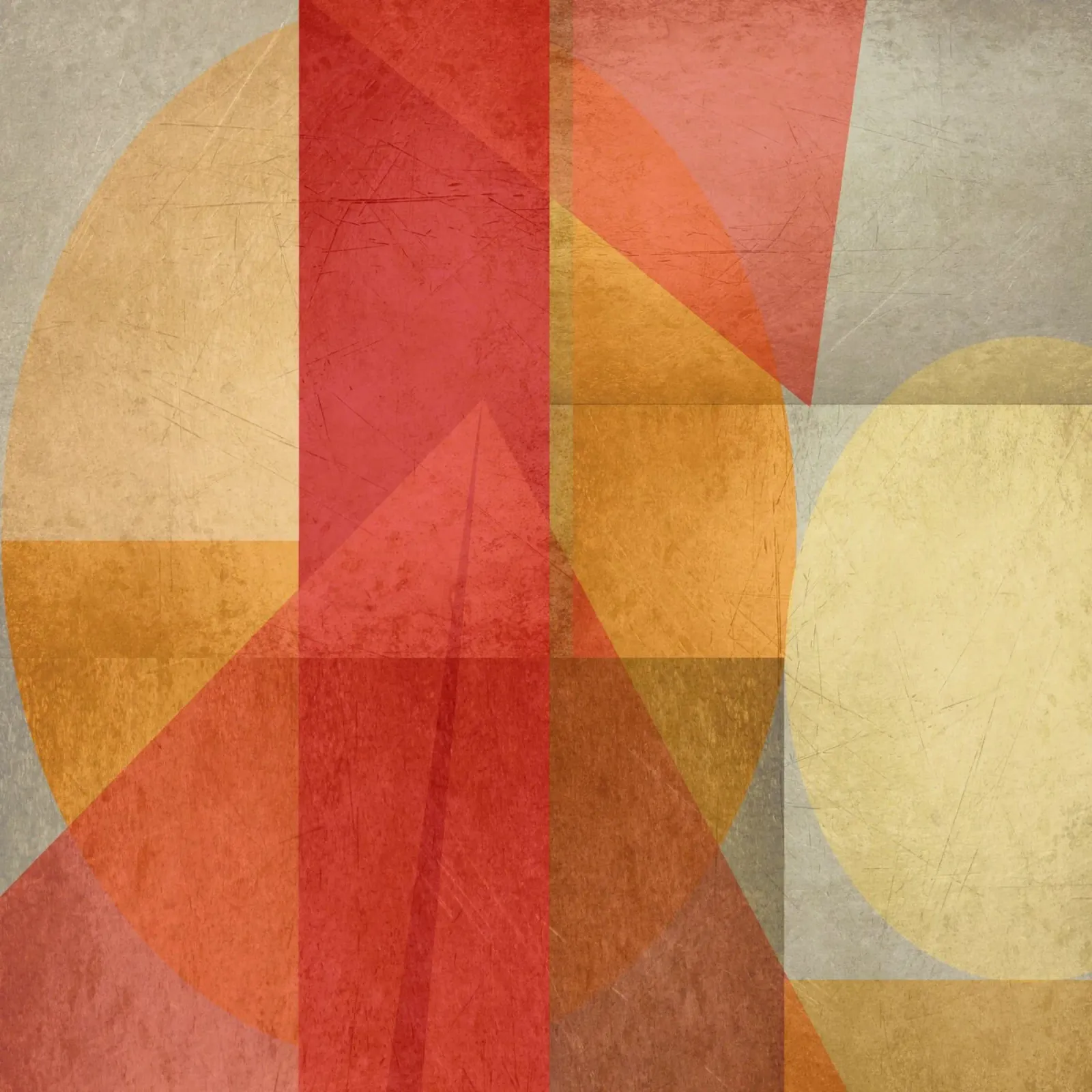 Abstract composition in red and yellow Hahnemühle von MirimoART