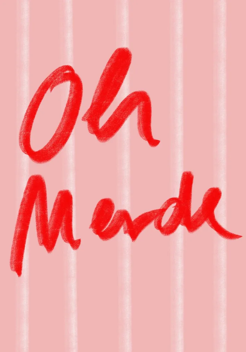 oh merde poster con telaio in legno da Hej Ibiza by Ute Arnold