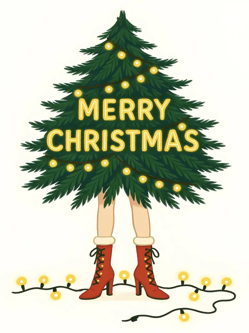 BUON ALBERO DI NATALE alluminio dibond da CHRISTMAS ART