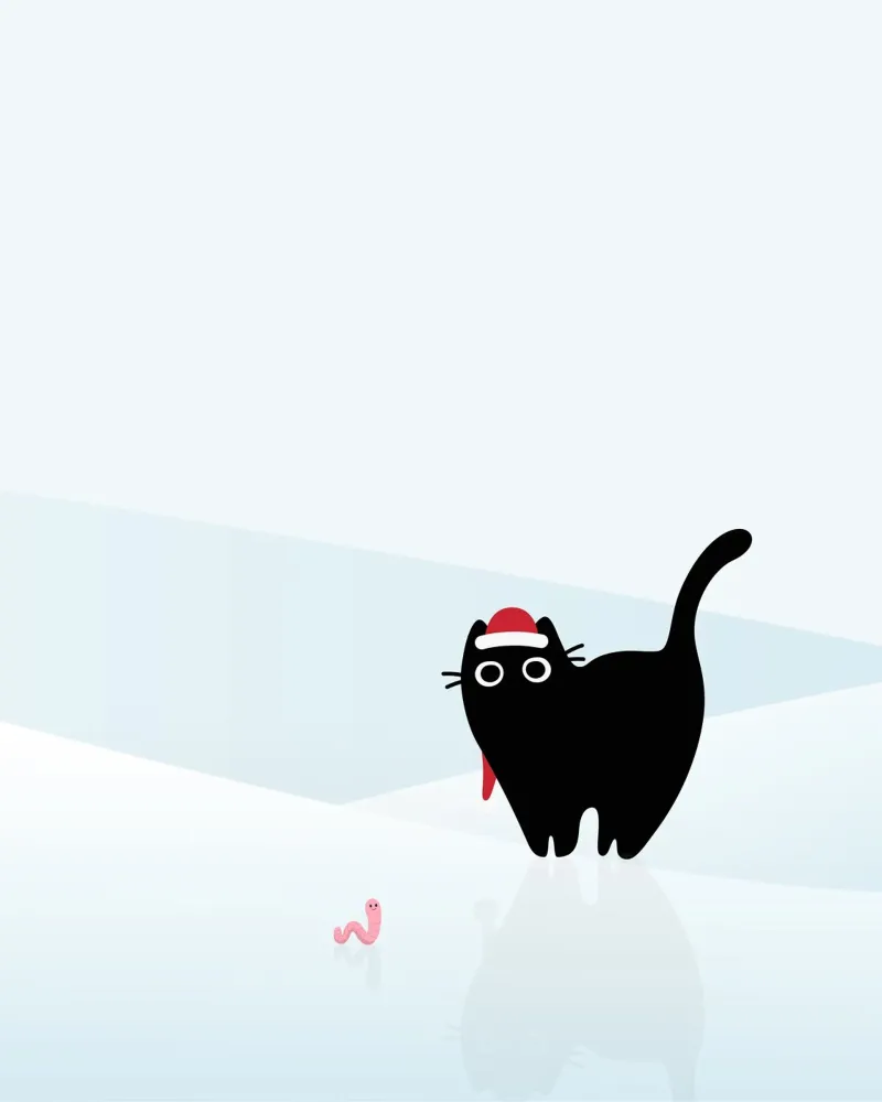 Gatto e verme #3 poster con telaio in legno da Hightown Design