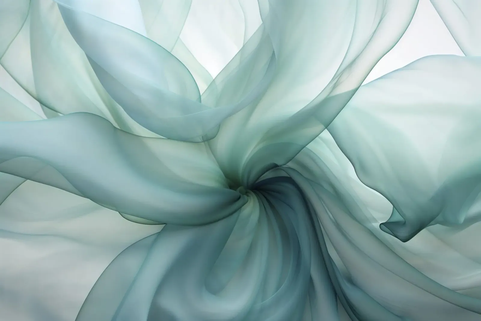 Tranquil Flow Abstracte Dimensie-inkt groenblauw canvas van Andrea Haase Contemporary Timeless
