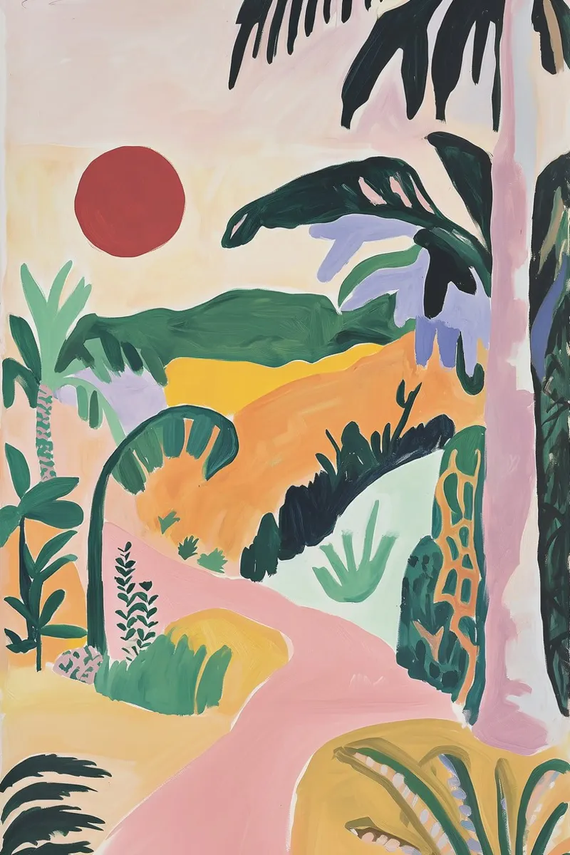 Sunset Jungle Path plexiglass da BALIKA HOMES ART