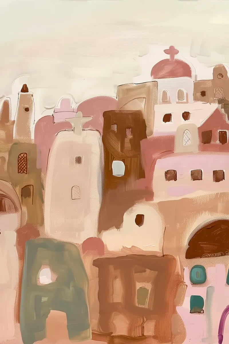 Blush Desert Dwellings I carta hahnemühle da BALIKA HOMES ART