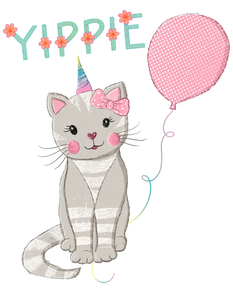 Gatto. Compleanno. Per i bambini. Per le bambine. Personalizzabile. poster da CalliLetters