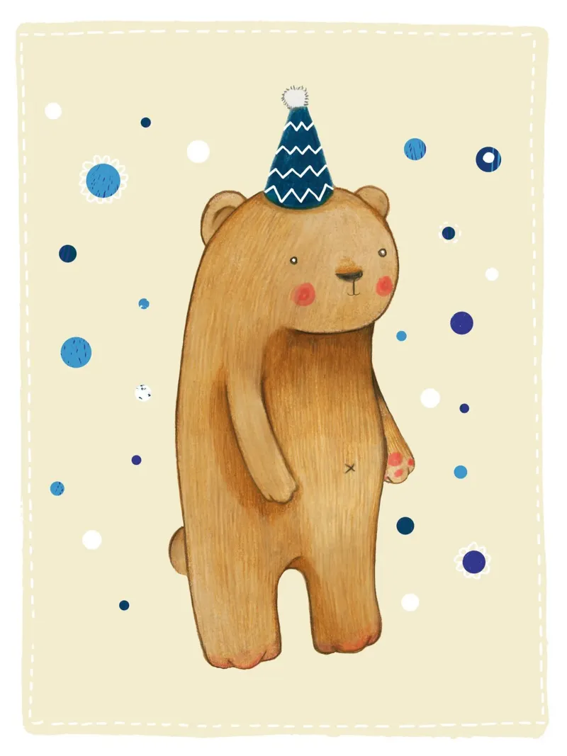 Judith Loske - Orso di compleanno poster con telaio in plastica da The Artcircle