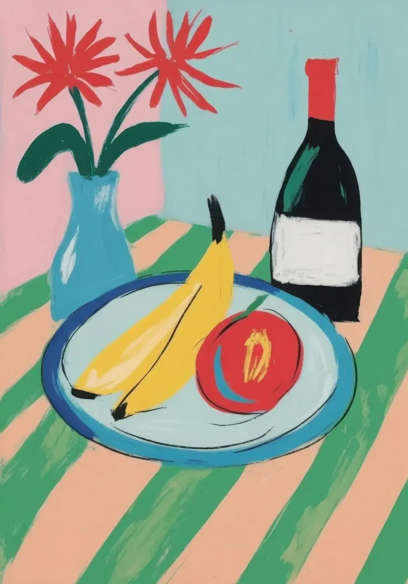 Natura morta con frutta e vaso carta hahnemühle da Bright Horizons