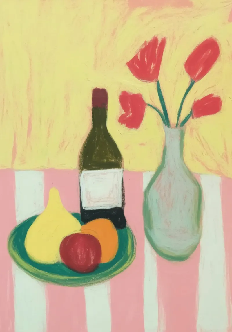 Natura morta con tulipani e frutta carta hahnemühle da Bright Horizons