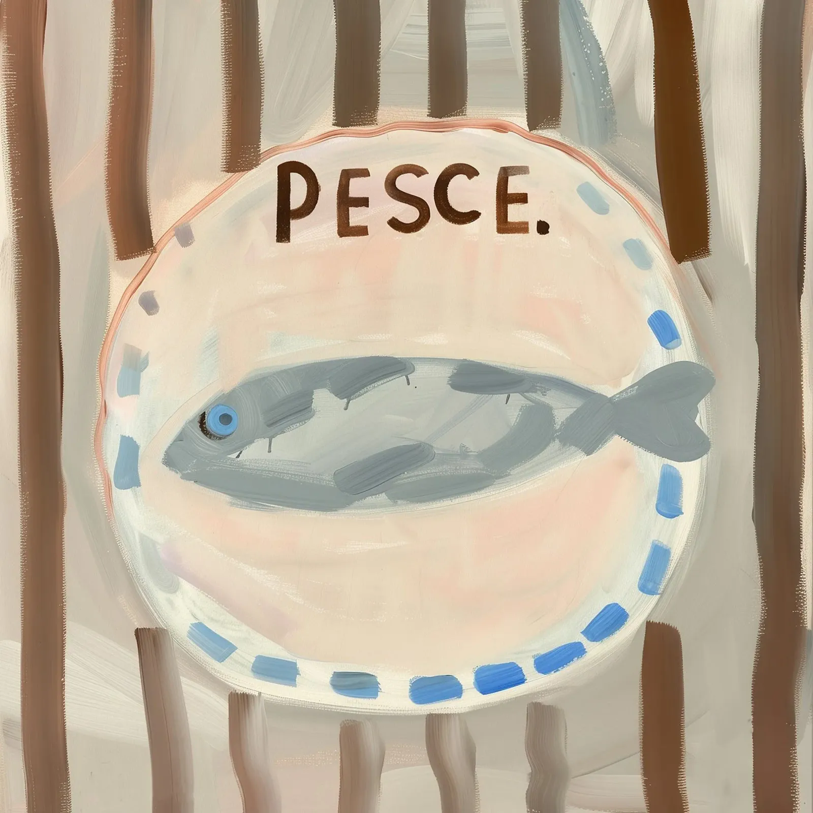 Pesce on Plate carta hahnemühle da BALIKA HOMES ART