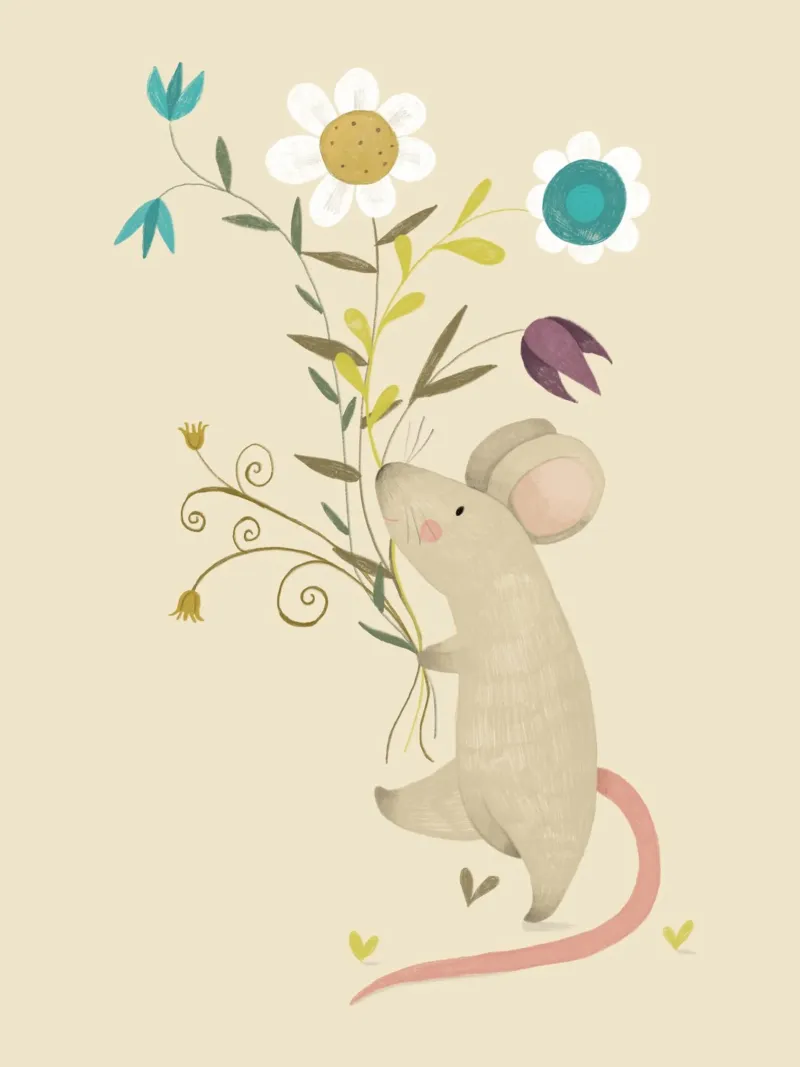 Judith Loske - Blumen-Maus alluminio dibond da The Artcircle