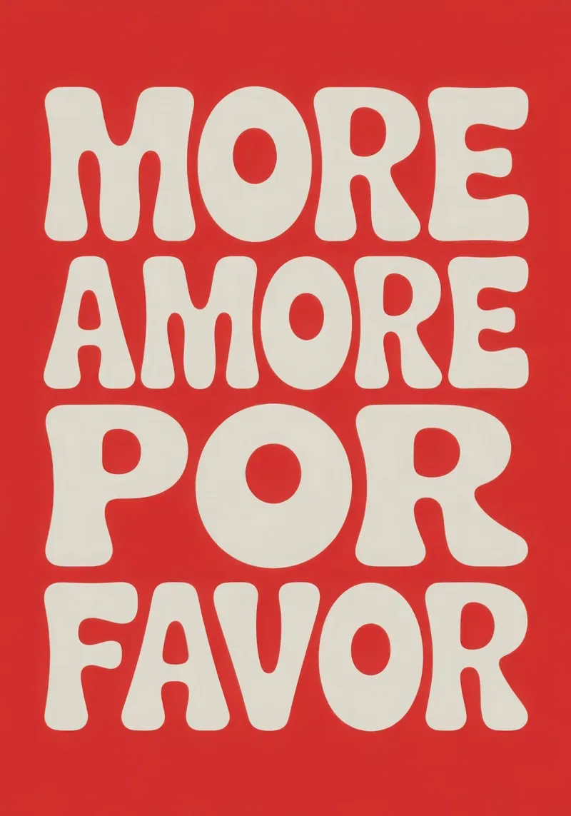 MORE AMORE FOR FAVOR alluminio dibond da Words by Niki