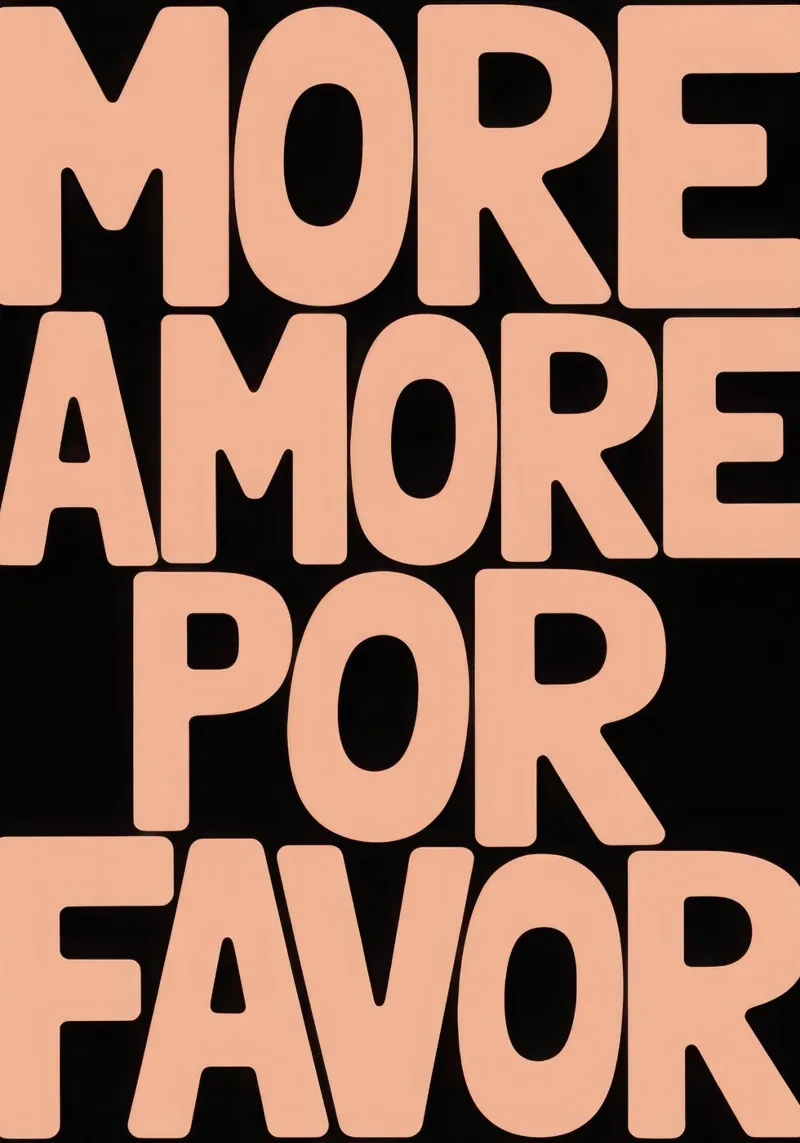 MORE AMORE POR FAVOR pellicola backlit da Words by Niki