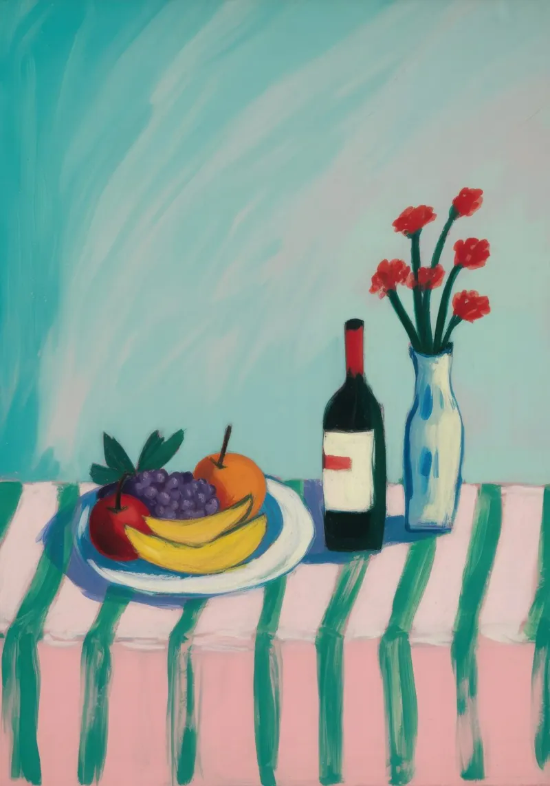 Natura morta con frutta e vino pellicola backlit da Vivid Narratives