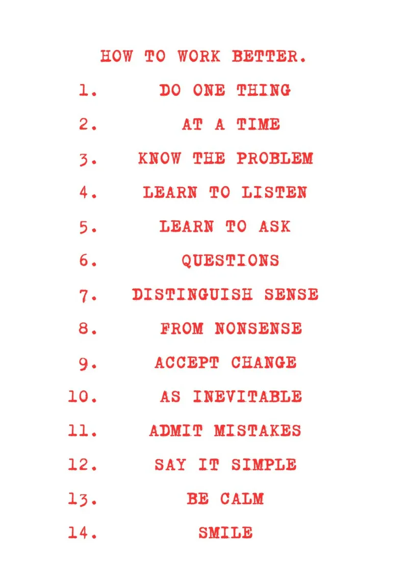 How to Work Better - Red Text Hahnemühle von vintageshop