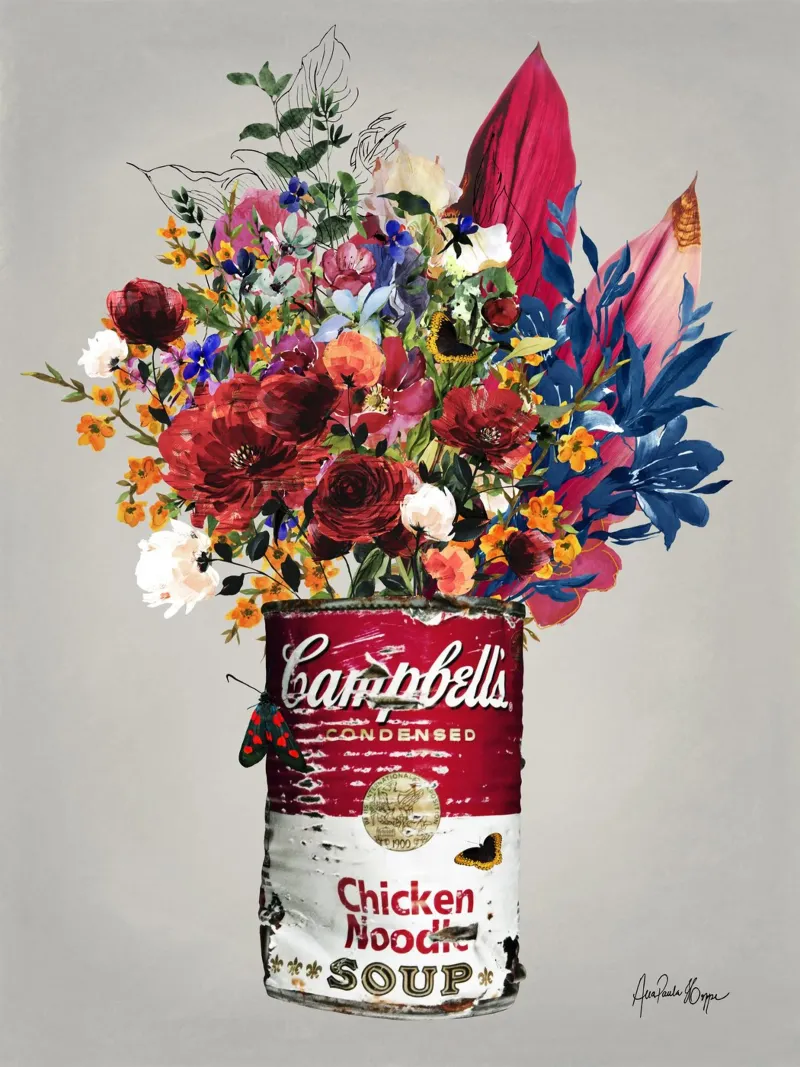 Campbell´s Pink poster con telaio in legno da Ana Paula Hoppe