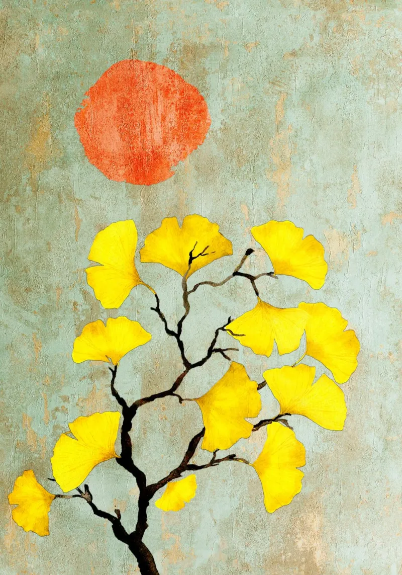 Ginkgo biloba tree art pellicola backlit da Justyna Jaszke JBJart