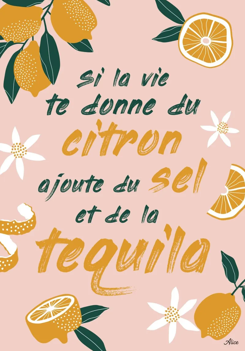 si la vie te donne du citron, ajoute du sel et de la tequila pellicola backlit da alice