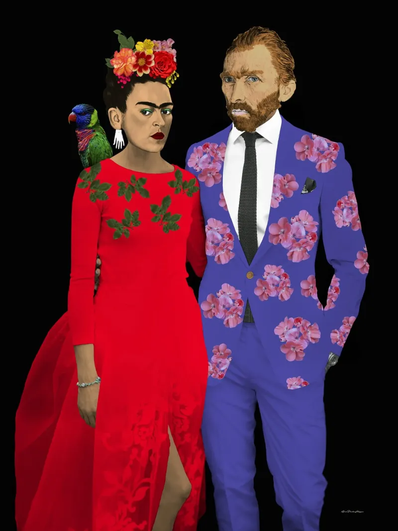 Frida & Gogh tela con Cornice a cassetta da Ana Paula Hoppe