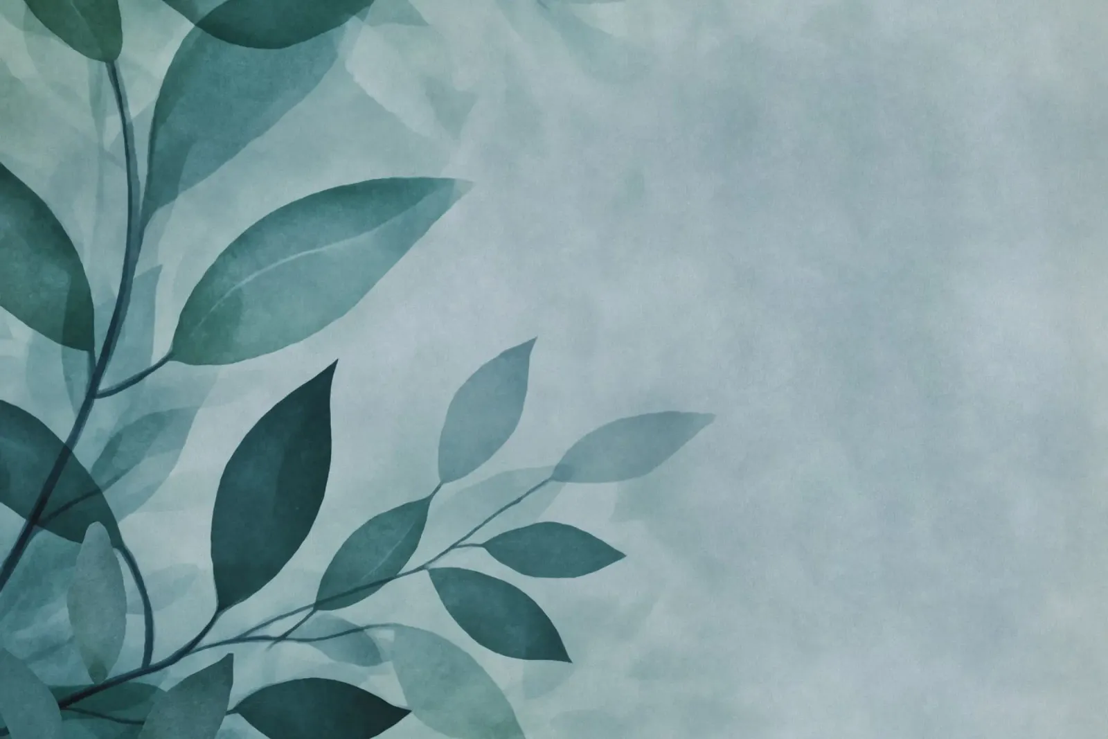 Sussurri di foglie gentili Arte acquerello verde acqua poster con telaio in alluminio da Andrea Haase Modern Home