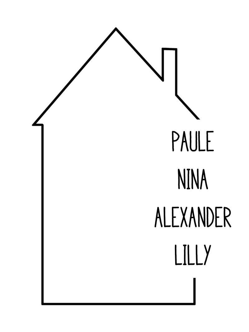 Haus mit Vornamen Familien Namensbild poster with plastic frame by BAINAI