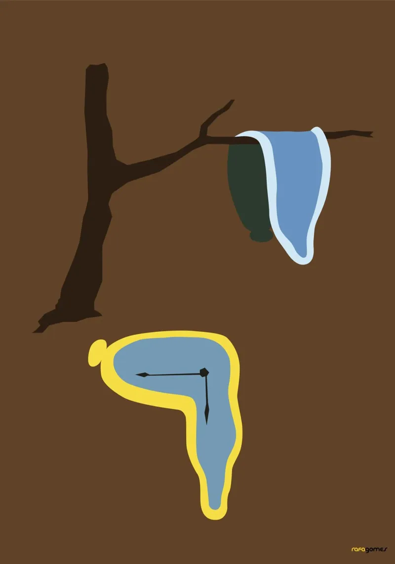 The Persistence Of Memory poster with wooden frame by Rafa Gomes