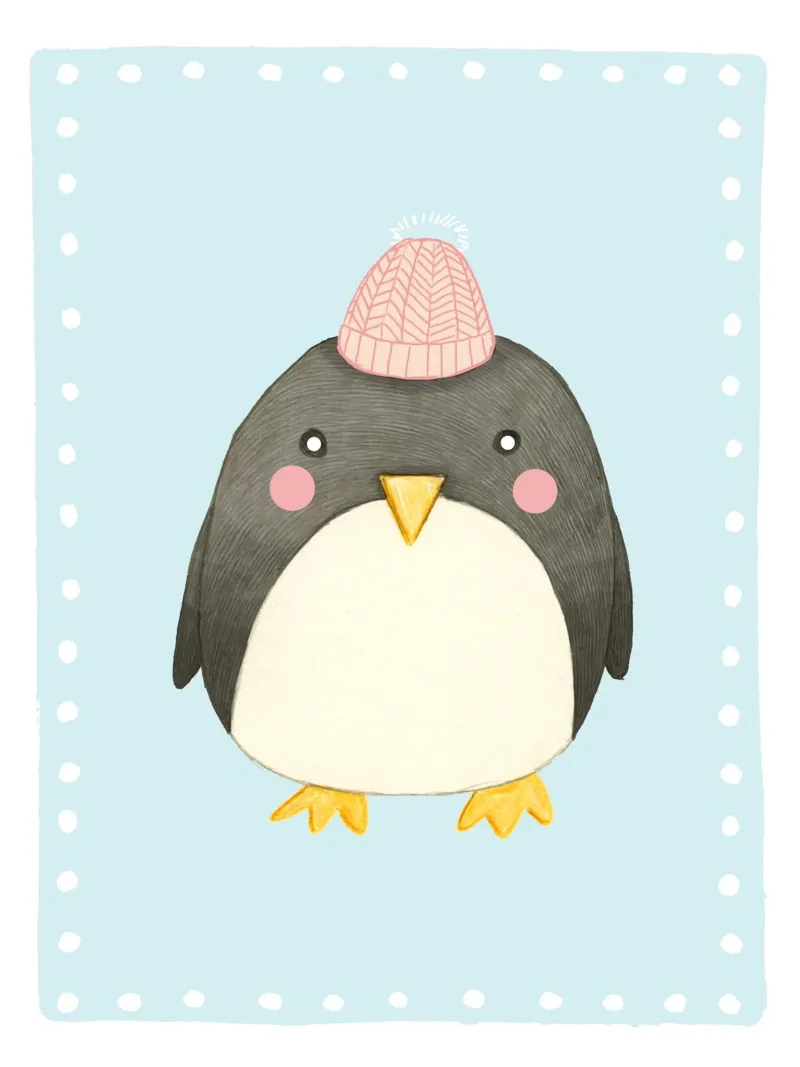 Judith Loske - Pinguin poster con telaio in legno da The Artcircle