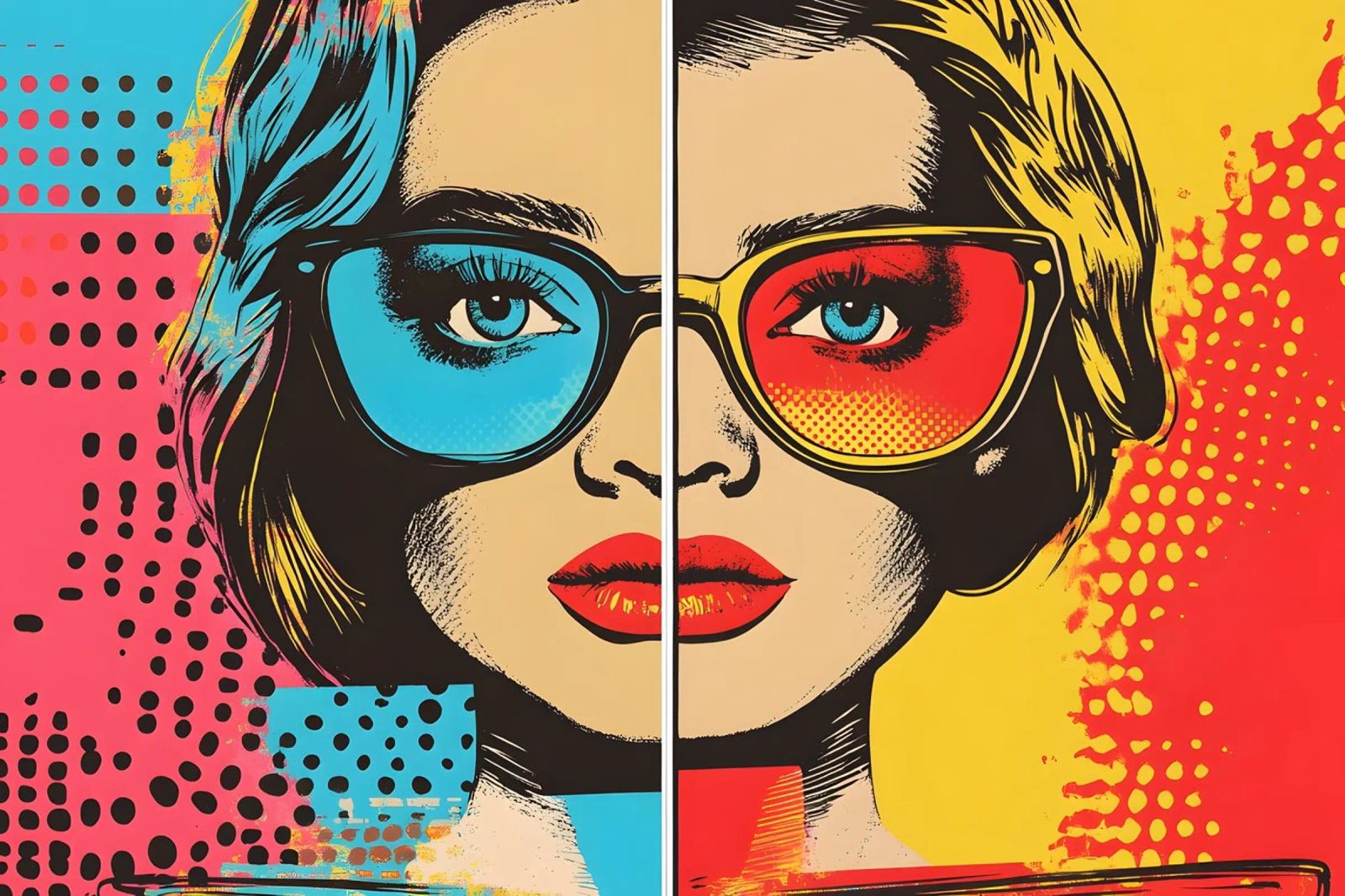 Pop-Art-inspiriertes Frauenporträt Poster von M-Ulrich-Digital Art