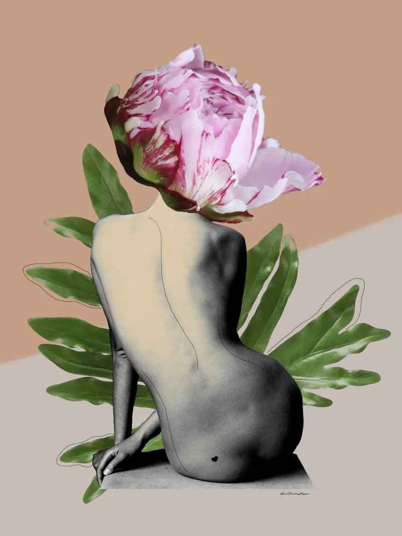Peony tela con Cornice a cassetta da Ana Paula Hoppe